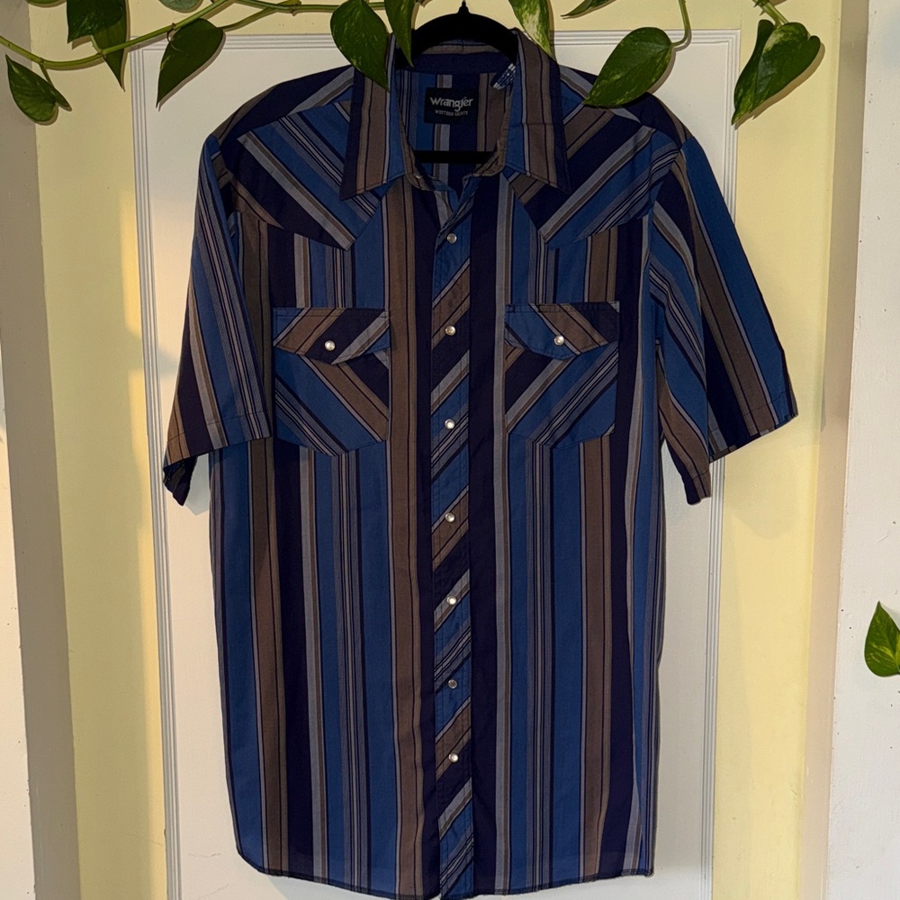 Wrangler Men's Multicolor Striped Button Down Shirt